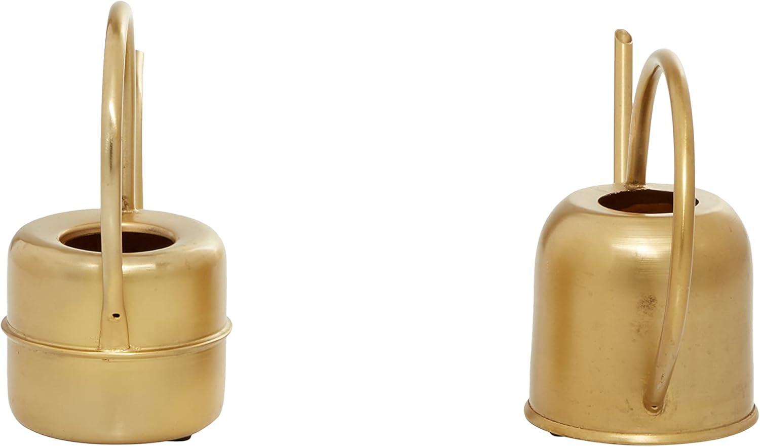 Set of 3 Glam Metal Planters Gold - Olivia & May: Indoor Iron Novelty Planters, No Drainage Hole, Tabletop Display