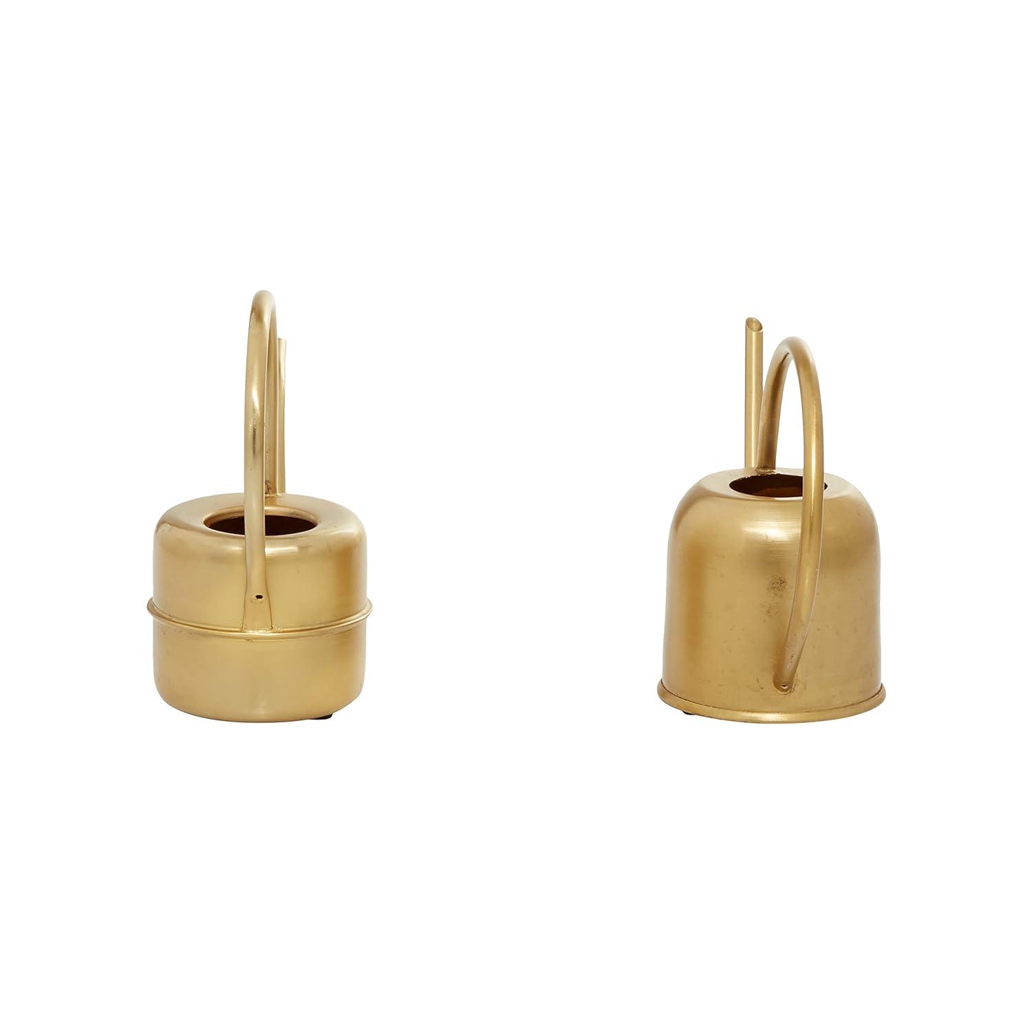 Set of 3 Glam Metal Planters Gold - Olivia & May: Indoor Iron Novelty Planters, No Drainage Hole, Tabletop Display
