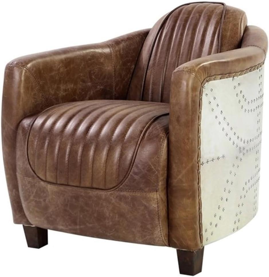 Brancaster Leather Barrel Chair