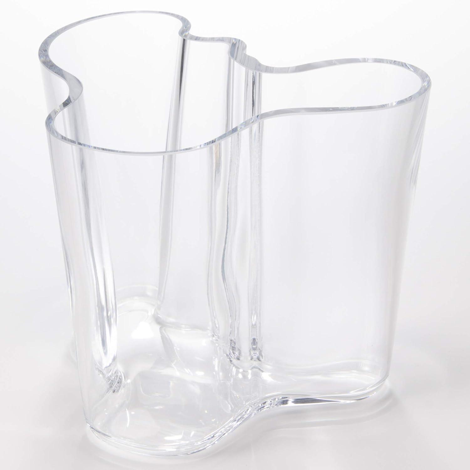 Clear Glass Alvar Aalto Bouquet Vase, 6.25"