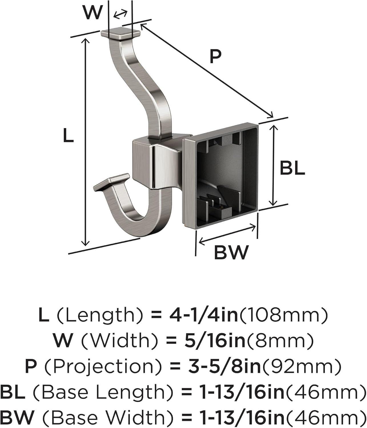Amerock Mulholland Brushed Nickel Single Prong Robe Hook