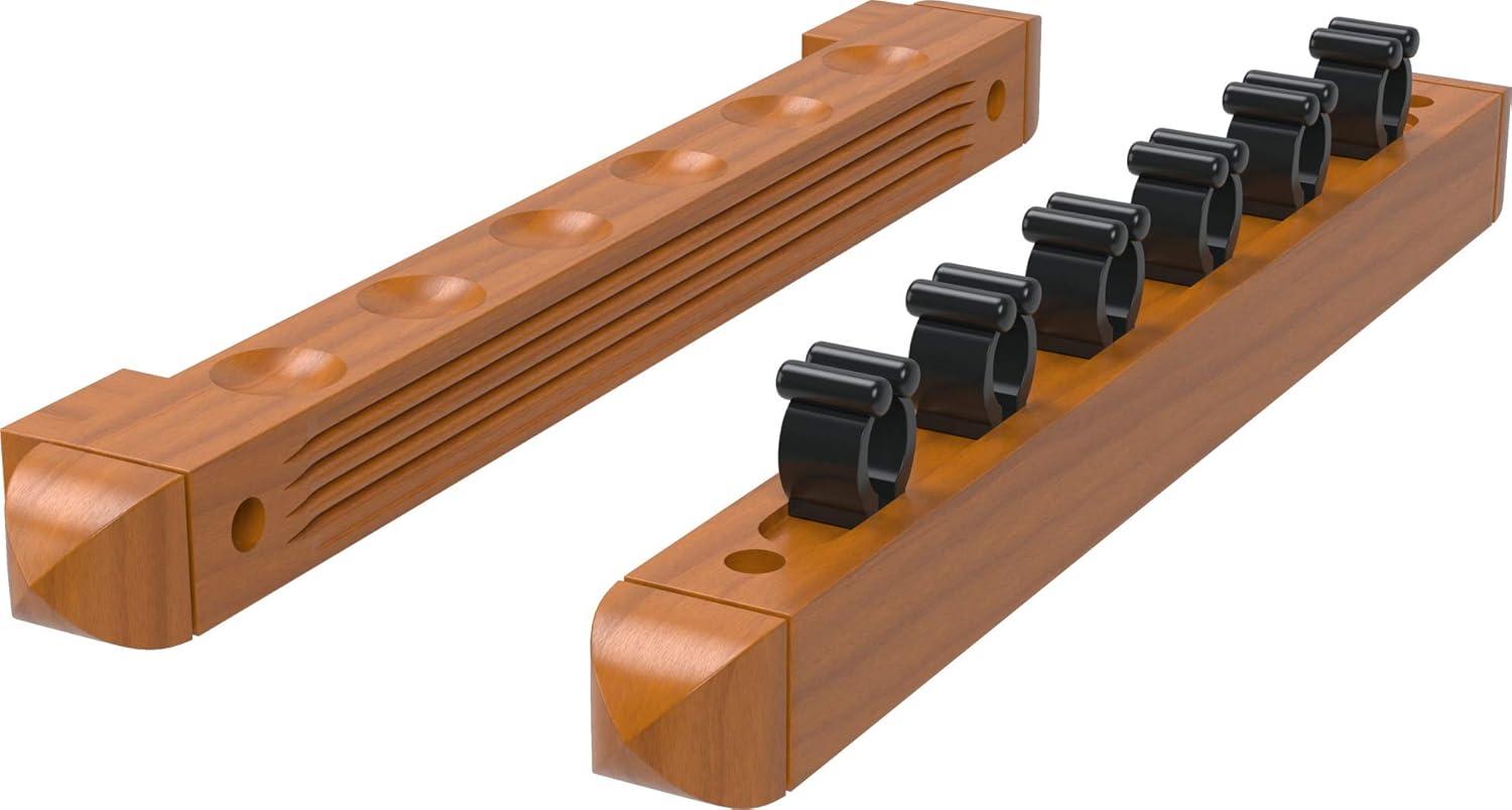 Oak 2-Piece Wall Mounted Billiard Cue Rack