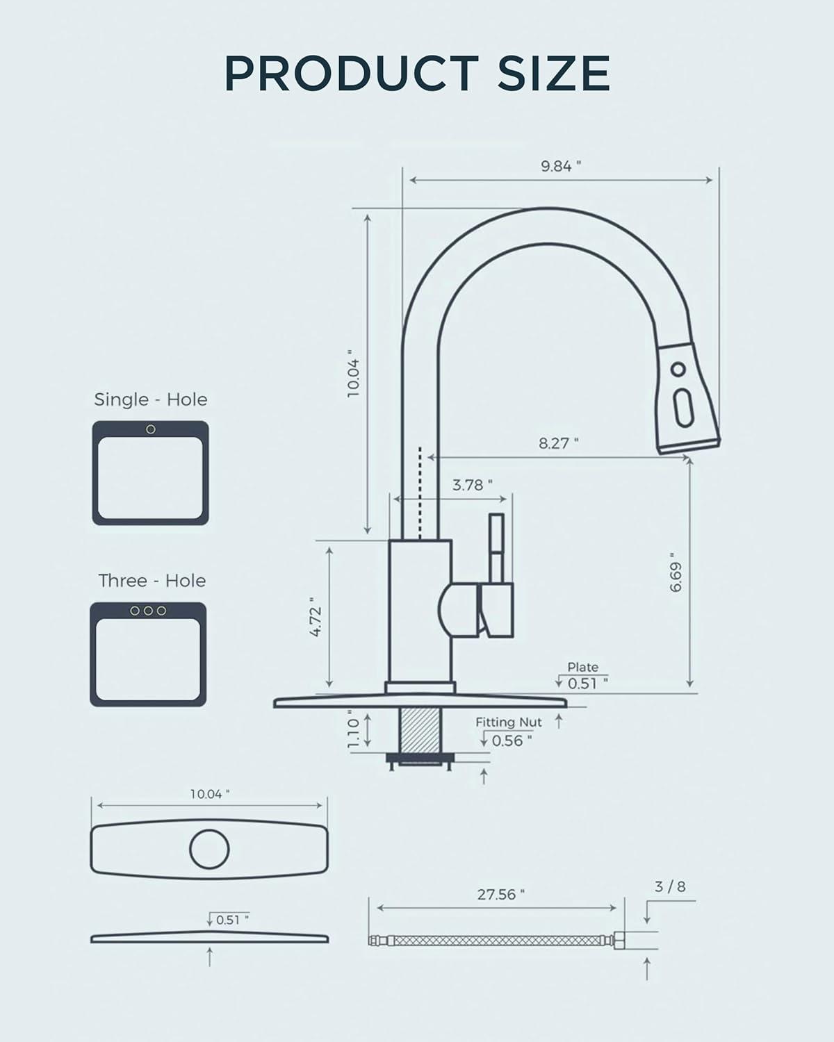 FORIOUS Kitchen Faucet with Pull Down Sprayer, Brushed Nickel, Bar High Arc Single Handle Traditional 3 Modes Stainless Steel Faucet for Kitchen Sink Farmhouse RV Laundry Camper