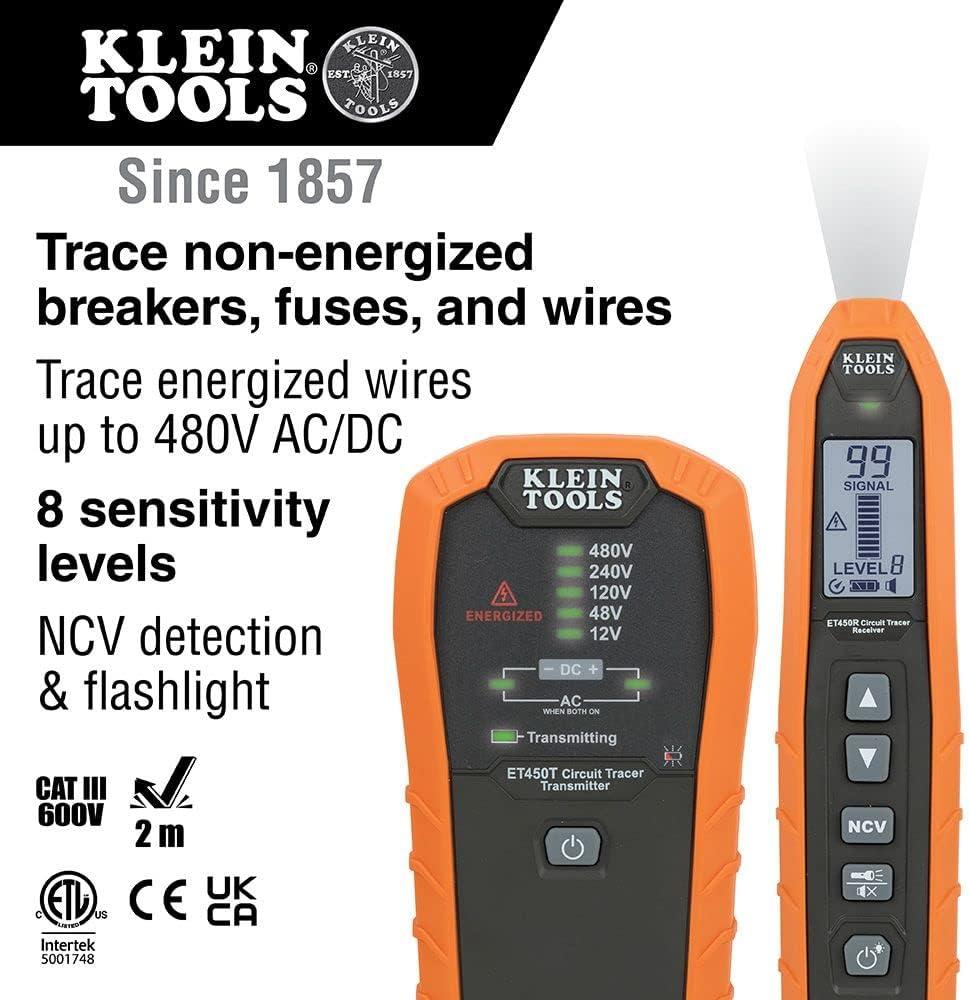 Klein Tools ET450 20-Piece Cordless Advanced Circuit Tracer Kit with (10) AA Batteries