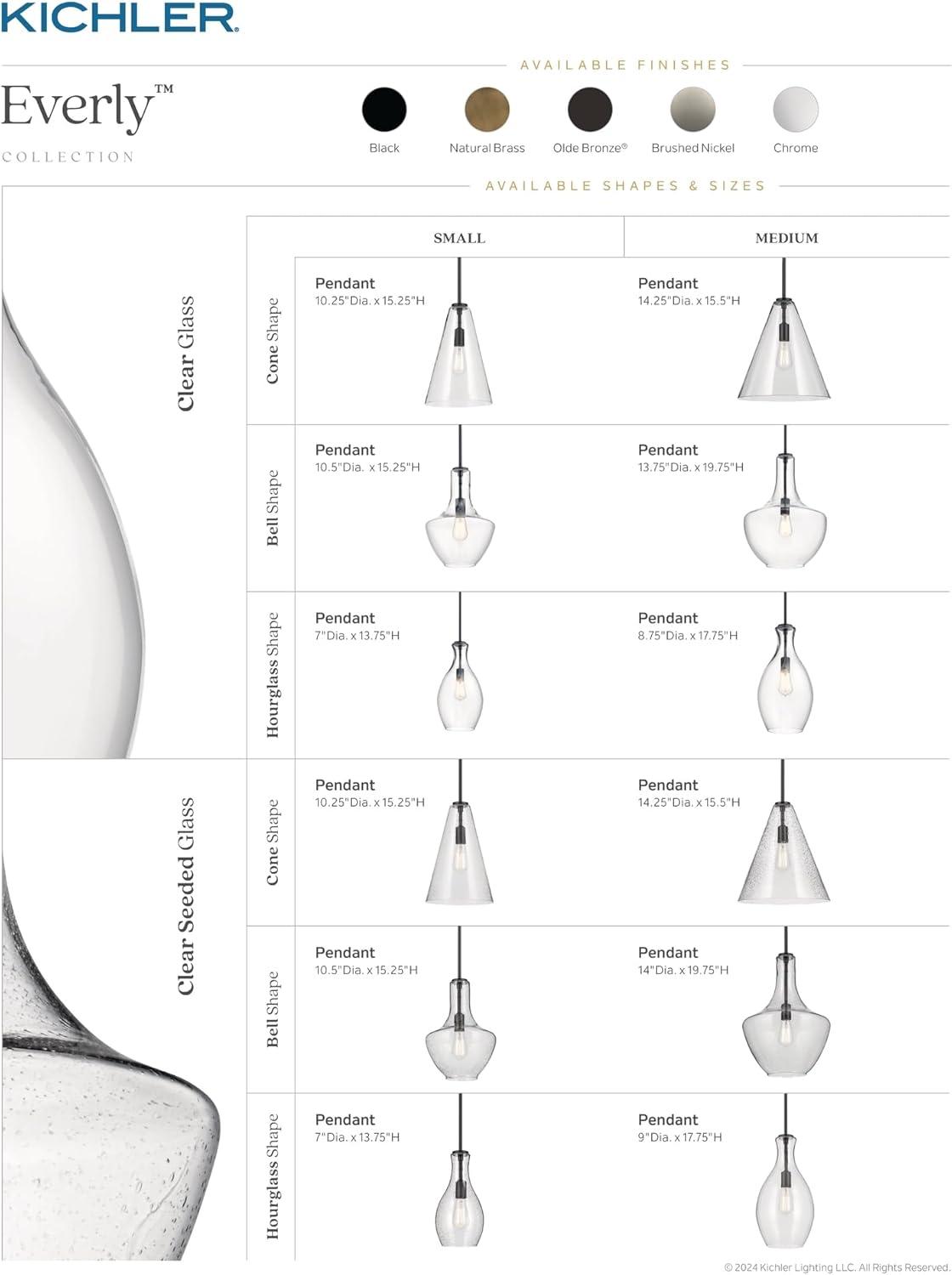 Black Bell Pendant with Clear Seeded Glass Shade