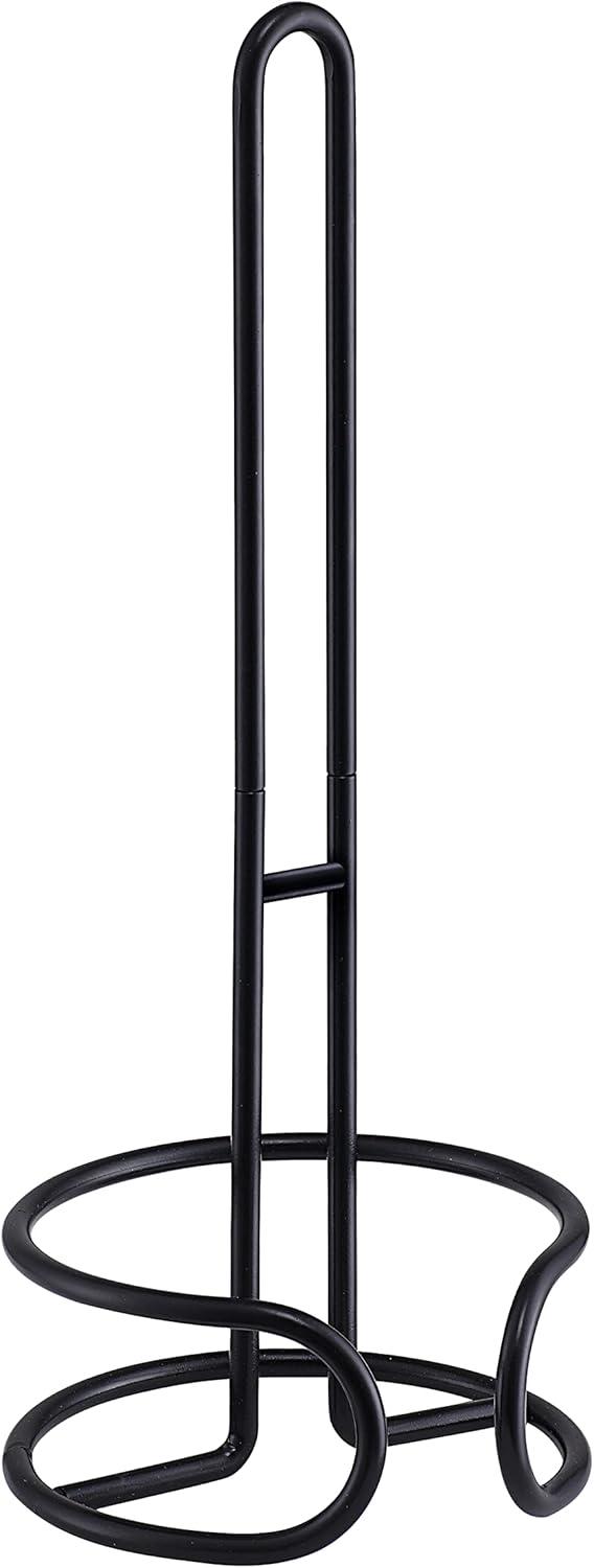 SunnyPoint Heavy Wire Gauge Spare Bathroom Toilet Tissue Paper Roll Holder Storage Stand WF-LY-WC-01BLK