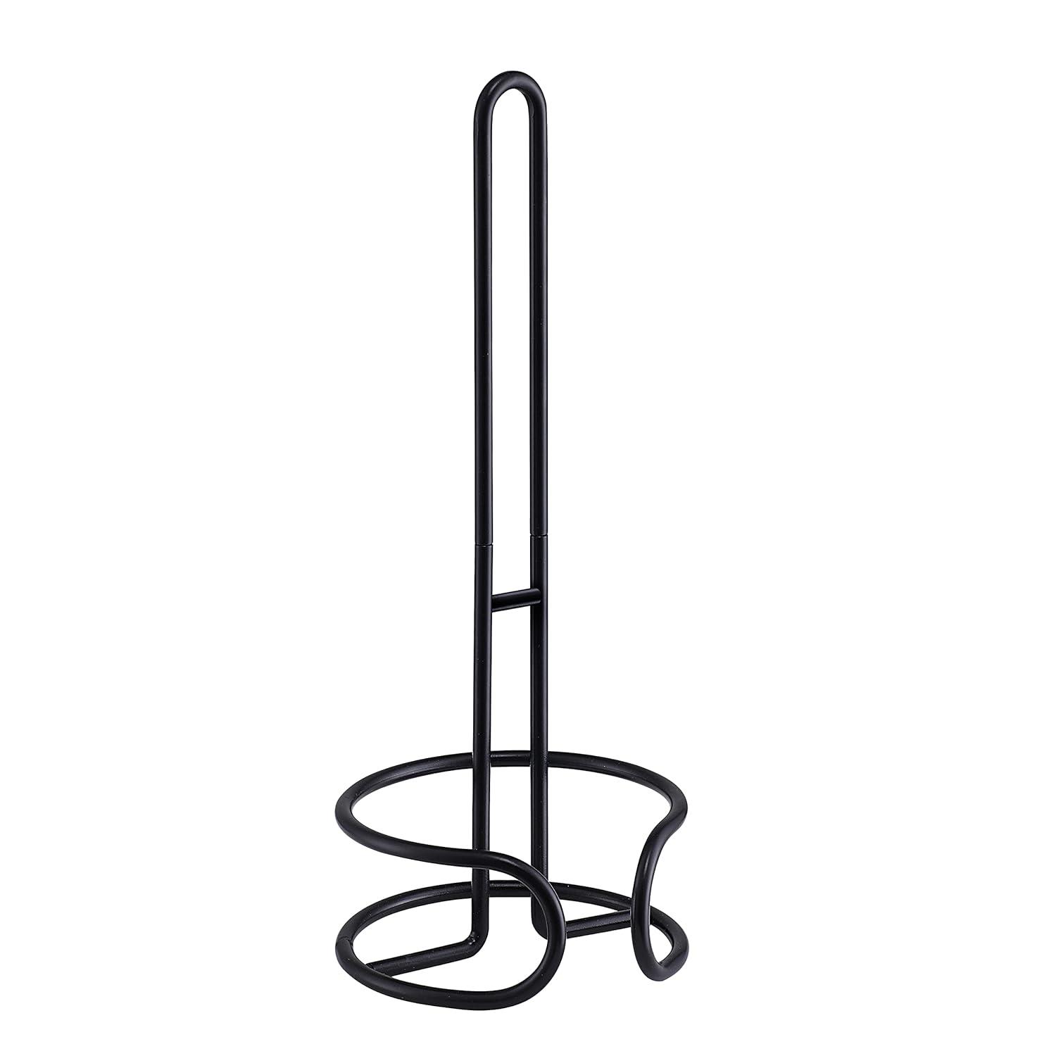 SunnyPoint Heavy Wire Gauge Spare Bathroom Toilet Tissue Paper Roll Holder Storage Stand WF-LY-WC-01BLK