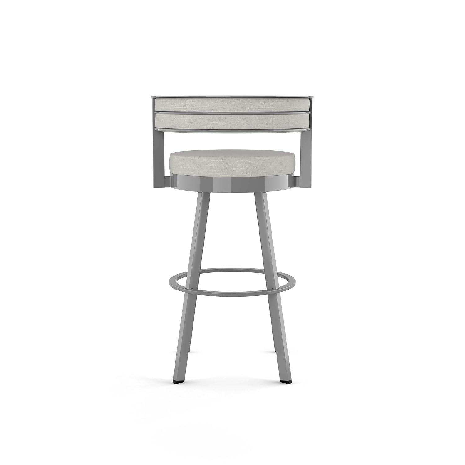 Amisco Browser Upholstered Counter Height Barstool Gray: Oval Back, Polyester, Steel Frame, 300 lbs Capacity