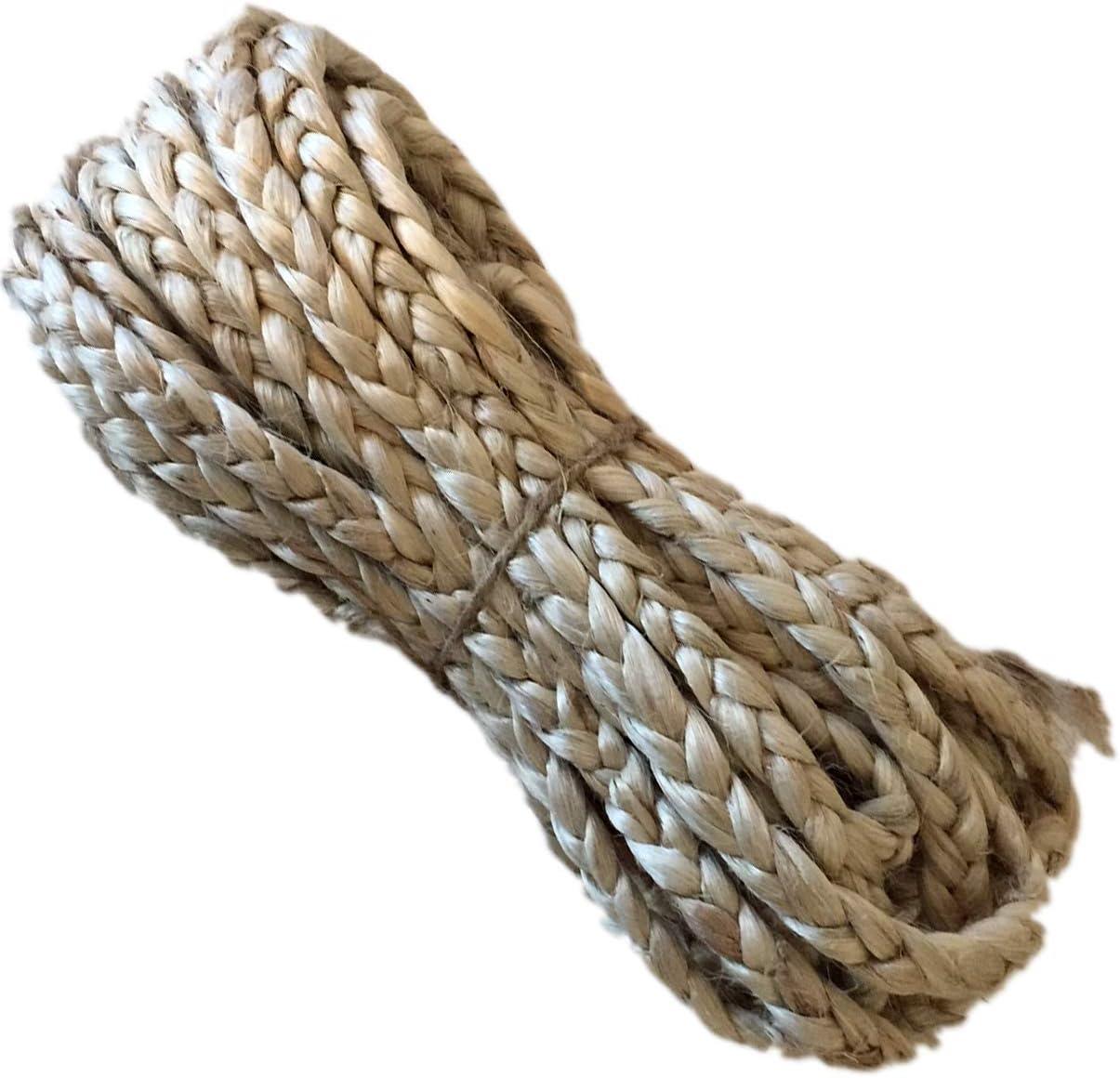 Aayu Hand Made Jute Braid Rope |3 Strand | 1/2" x 30 feet per Hank (Natural) Indian Jute, Jute Fiber, Jute Yarn Braided with Natural Fiber - Braided Jute, Natural Jute
