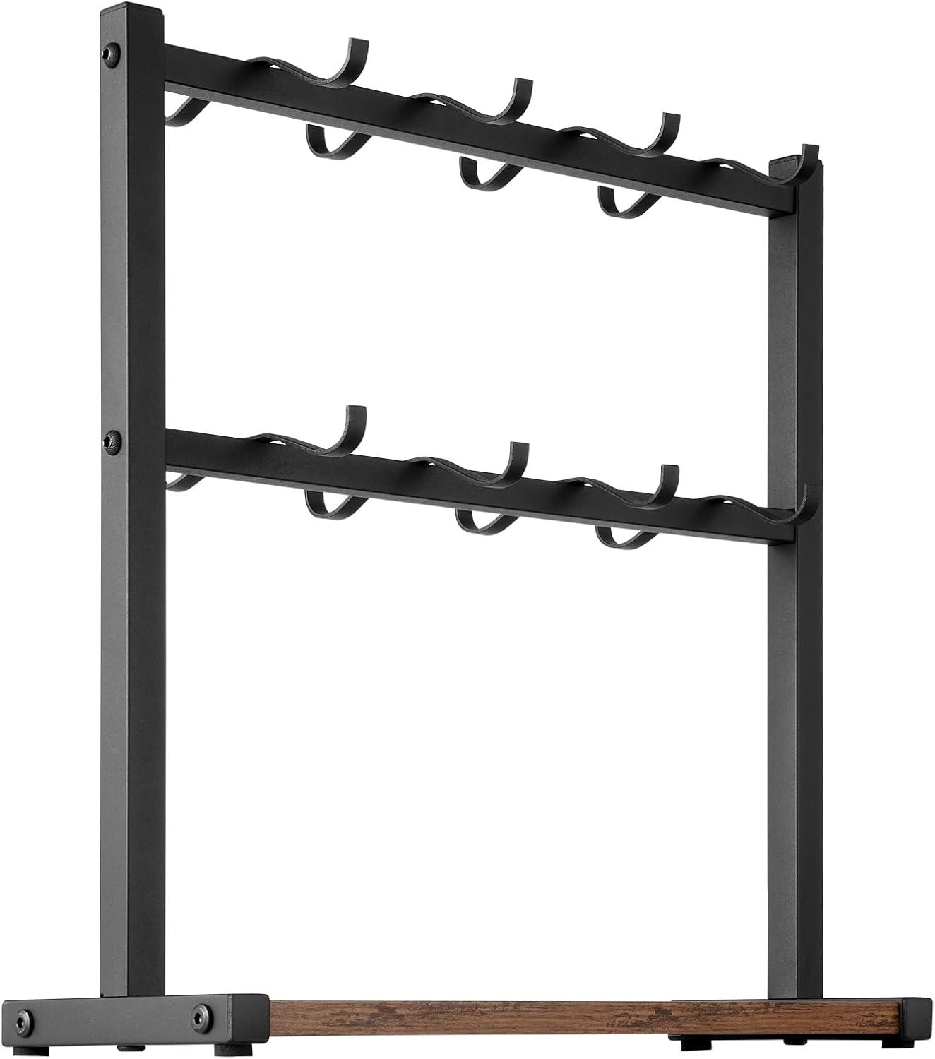 Coffee Mug Holder for Countertop, 16-Hooks Coffee Cup Holder with Storage Base, 2-Tier Mugs Tree Rack Carbon Steel