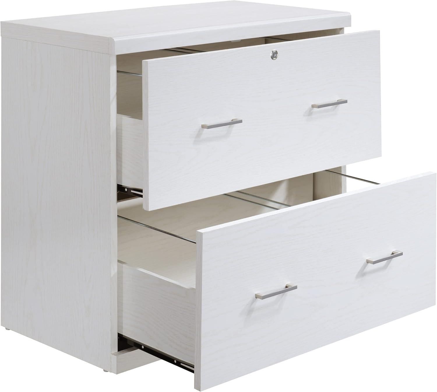 Alpine 2-Drawer Engineered Wood Lateral File with Lockdowel  in White Finish
