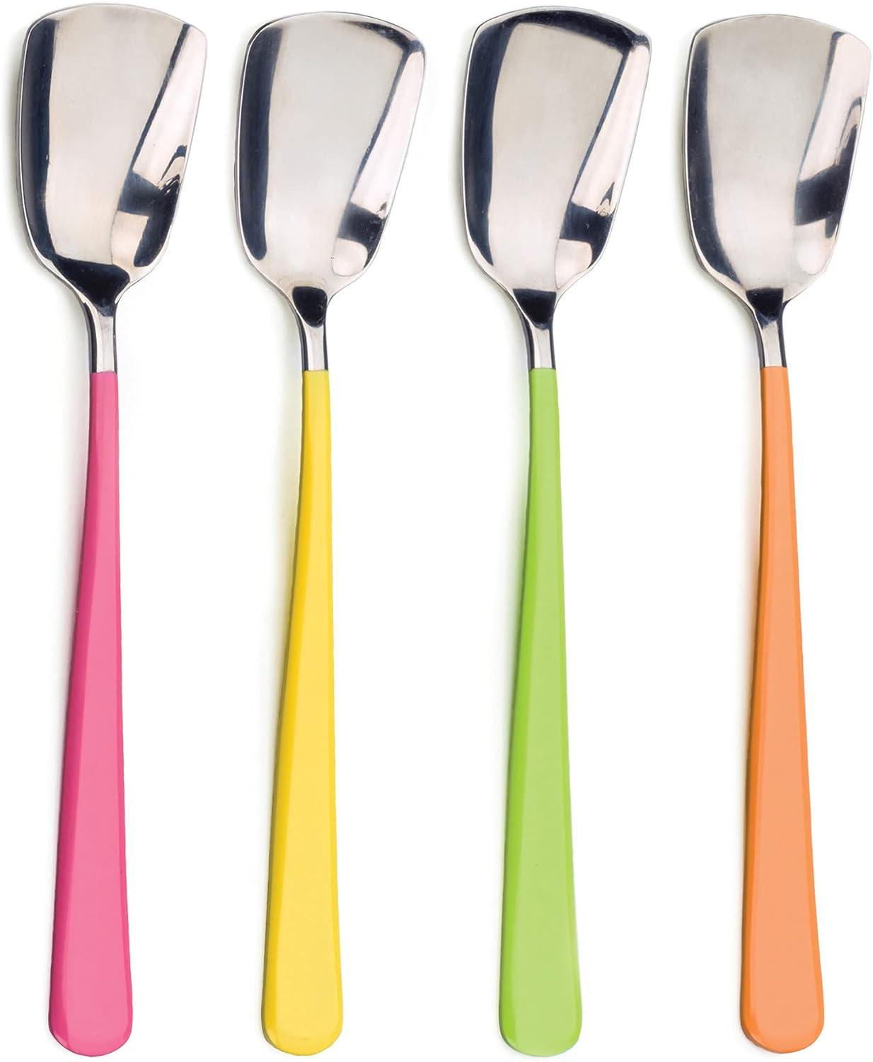 RSVP Endurance Stainless Steel Ice Cream Spoons, Set of 4, Assorted colors
