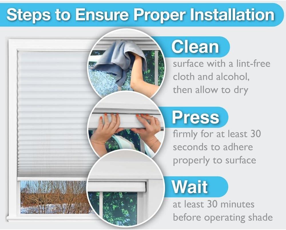 Redi Shade No Tools Easy Lift Trim-at-Home Cordless Cellular Blackout Fabric Shade Natural, 60 in x 64 in, (Fits windows 43 in - 60 in)