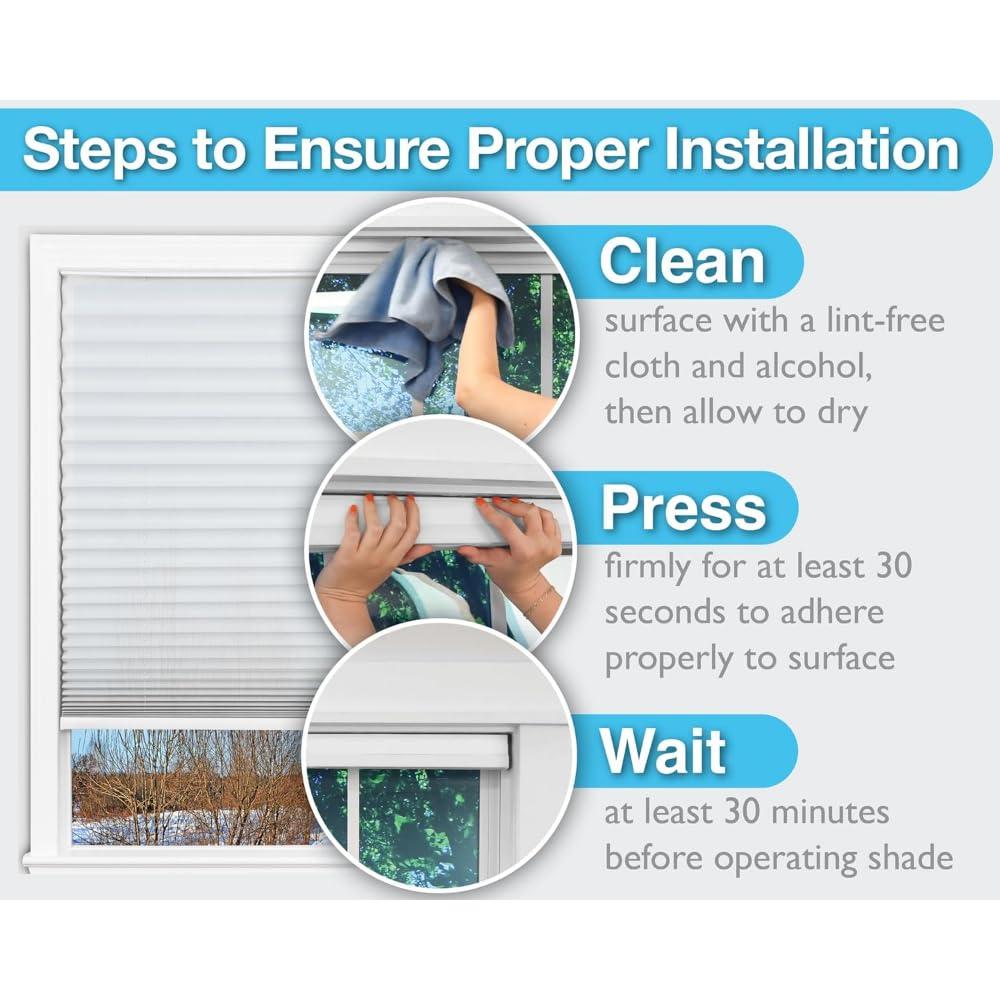 Redi Shade No Tools Easy Lift Trim-at-Home Cordless Cellular Blackout Fabric Shade Natural, 60 in x 64 in, (Fits windows 43 in - 60 in)