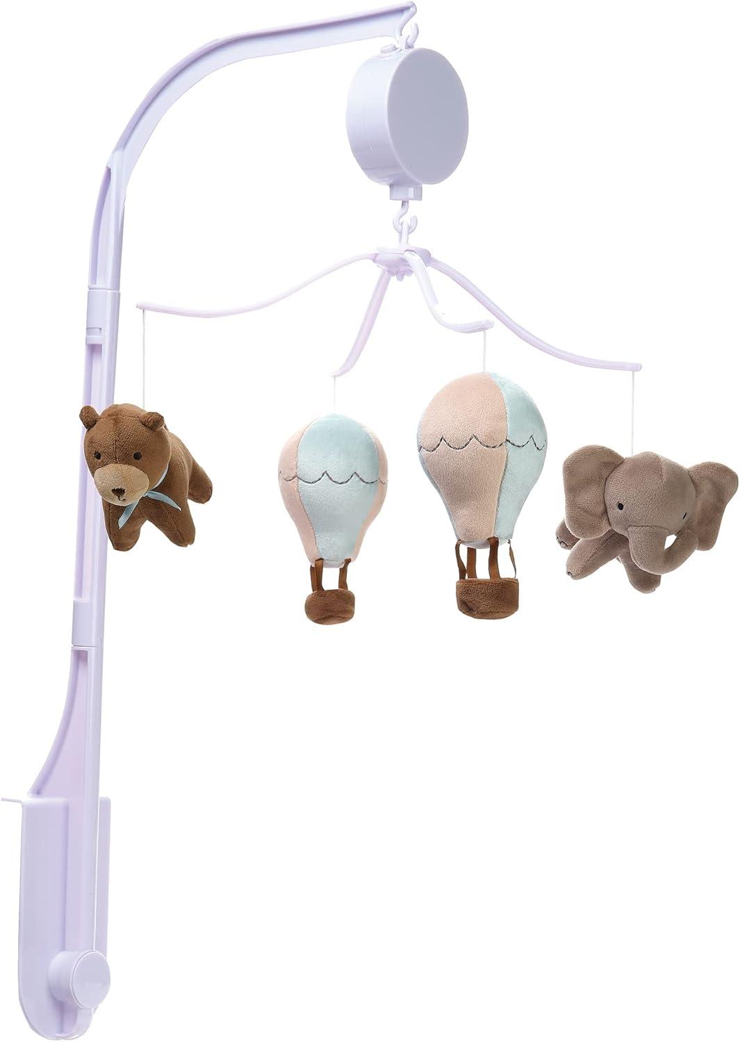 Bedtime Originals Up Up & Away Air Balloon Musical Baby Crib Mobile Soother Toy