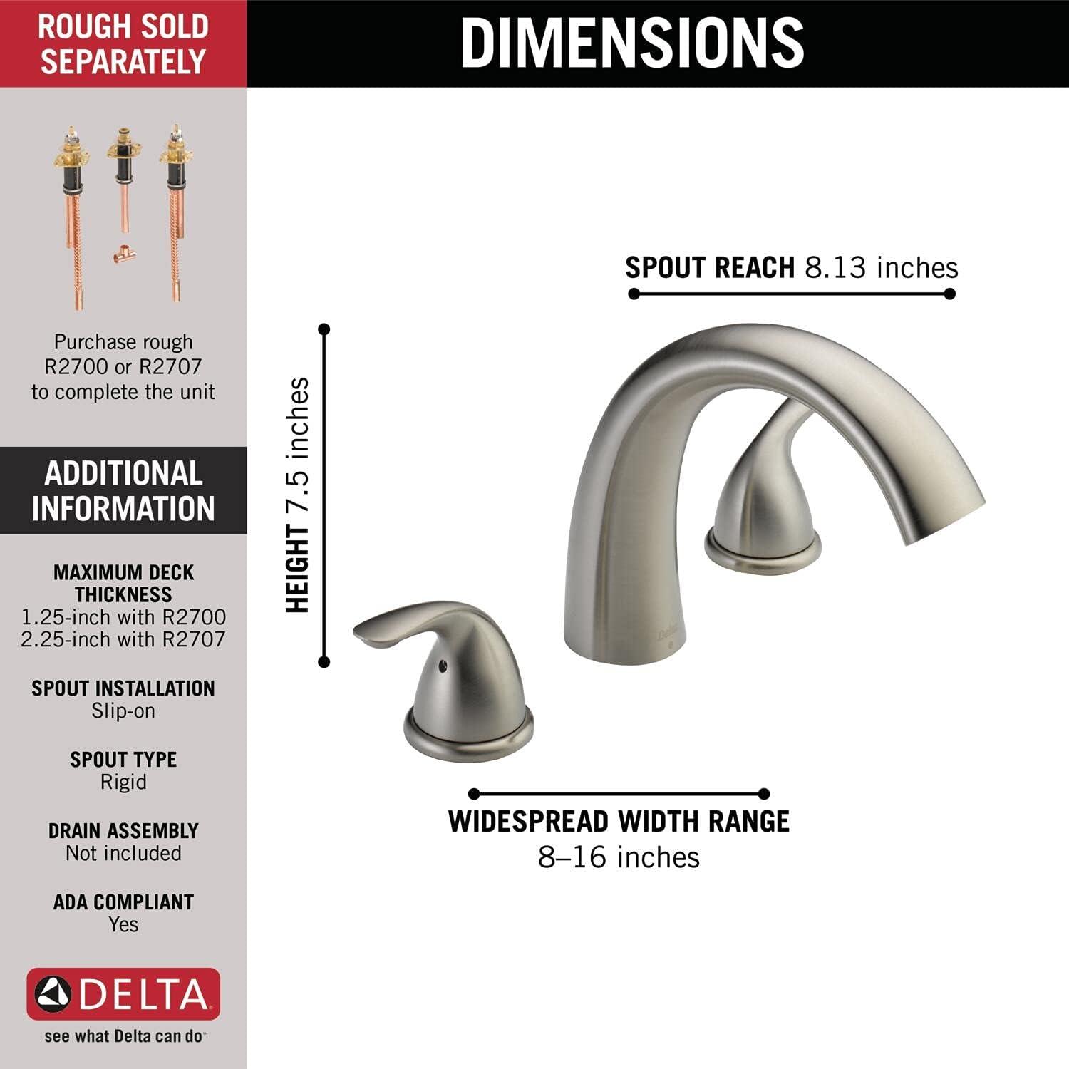 Stainless Steel Modern Widespread Deck Mounted Faucet