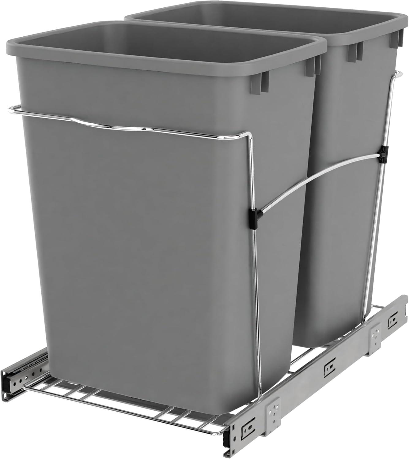 Rev-A-Shelf Double Sliding Pull-Out Waste Bin Containers