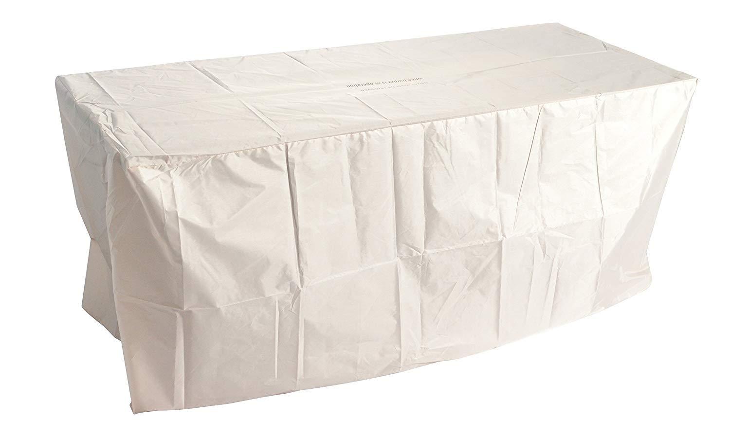 56 in. x 21 in. Rectangular Fire Table with Glass Wind Guard, Cover and Table Lid in Bronze