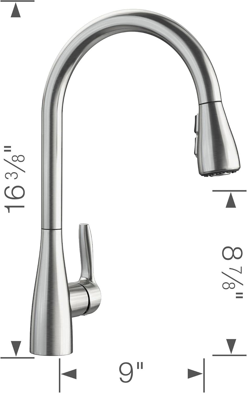 High-Arc Stainless Steel Kitchen Faucet with Dual Spray Pull-Down