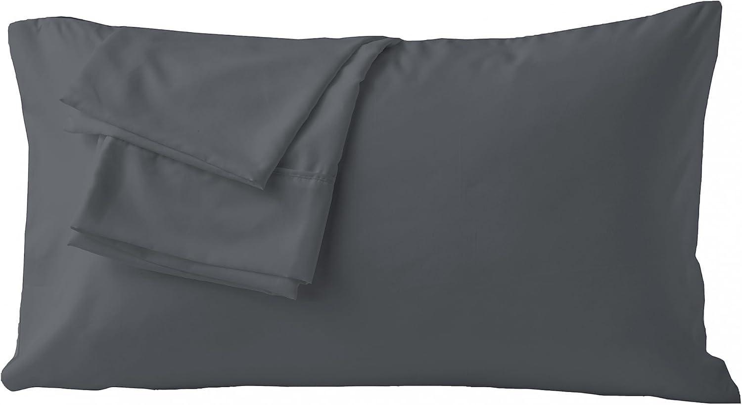 Gray Polyester Standard/Queen Zippered Pillowcases Set