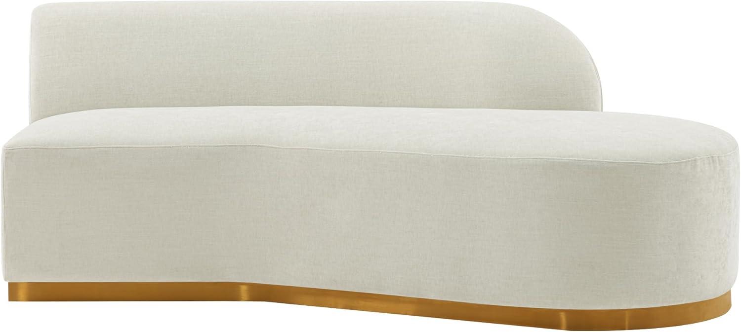 131.89" Daria Linen Upholstered Sofa Sectional with Pillows Ivory - Manhattan Comfort: Modern Modular, Pine Frame, Metal Legs