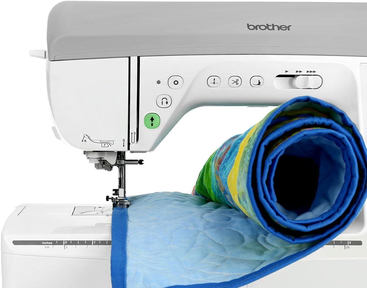 Brother NQ3550W Sewing & Embroidery Machine, 6" x 10" Field Size, 291 Stitches, Includes BES Lettering Software + Brother Magnetic SAMF180 Hoop + Mr. Vac & Mrs. Sew - Embroidery + Sewing Videos