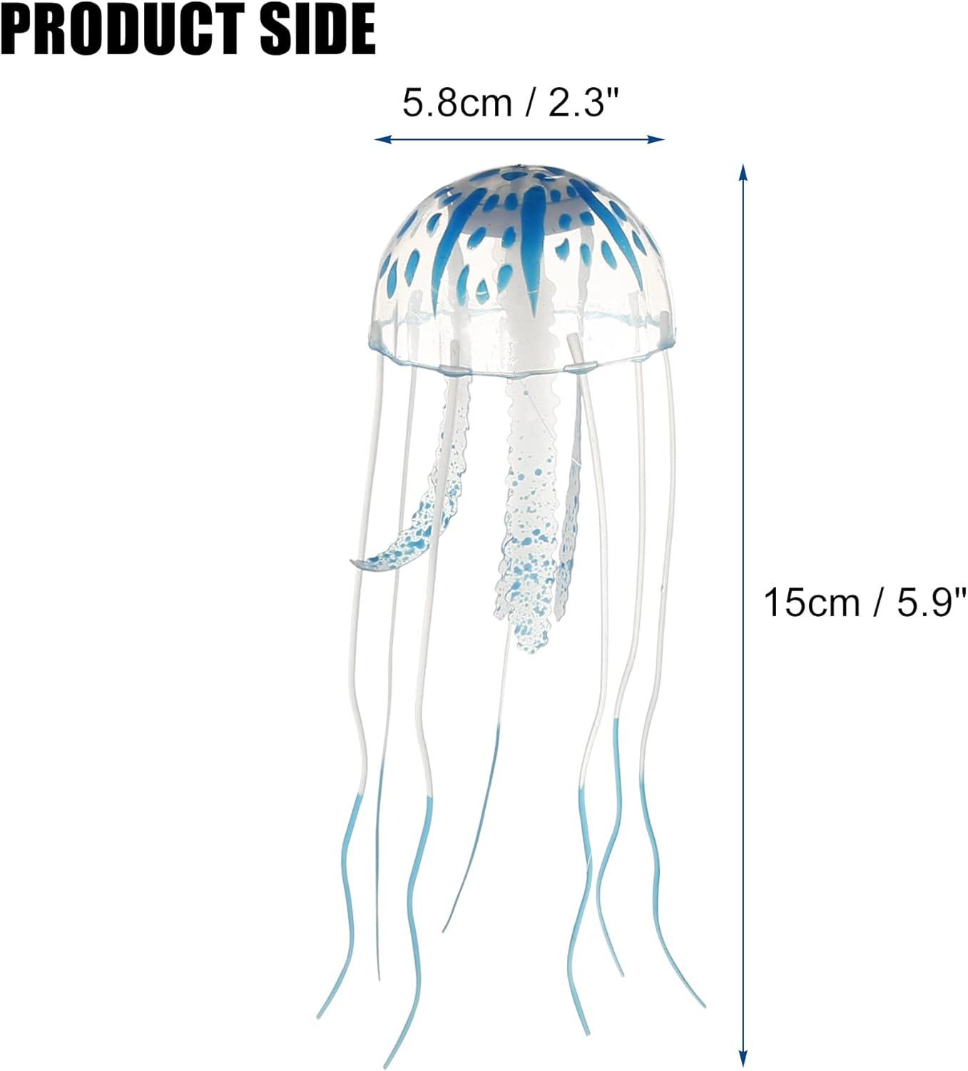 Unique Bargains Aquarium Jellyfish Glow Decoration with Suction Cup 2.3"x5.9" Pink