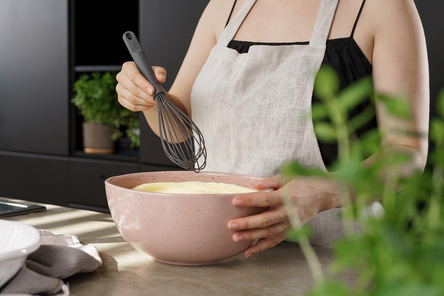 Beluga Gray Silicone Balloon Whisk with Ergonomic Handle