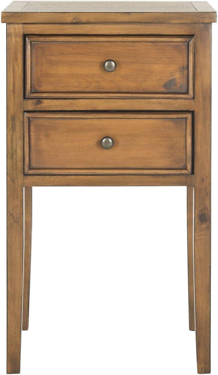Toby Accent Table With Storage Drawers - AMH6625F - Brown - Safavieh Couture