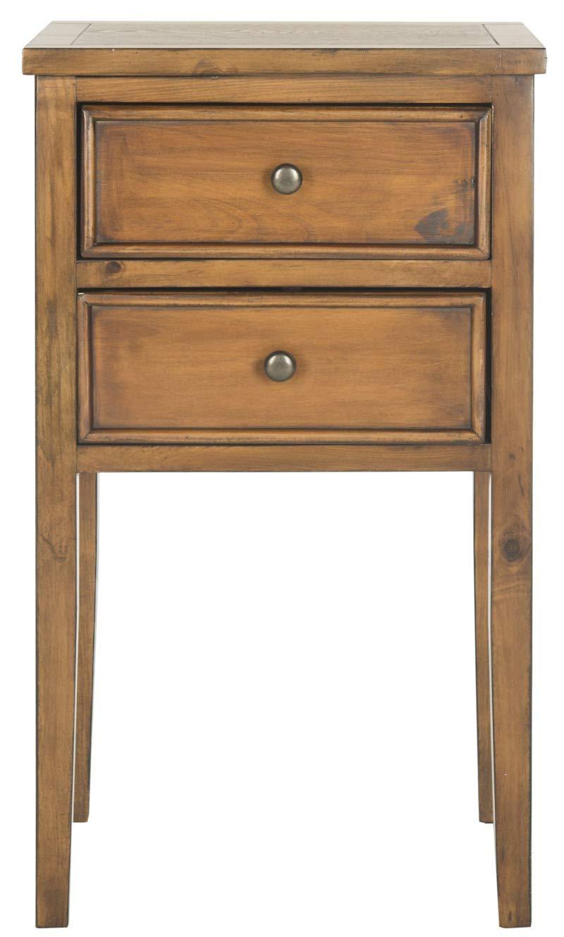 Toby Accent Table With Storage Drawers - AMH6625F - Brown - Safavieh Couture