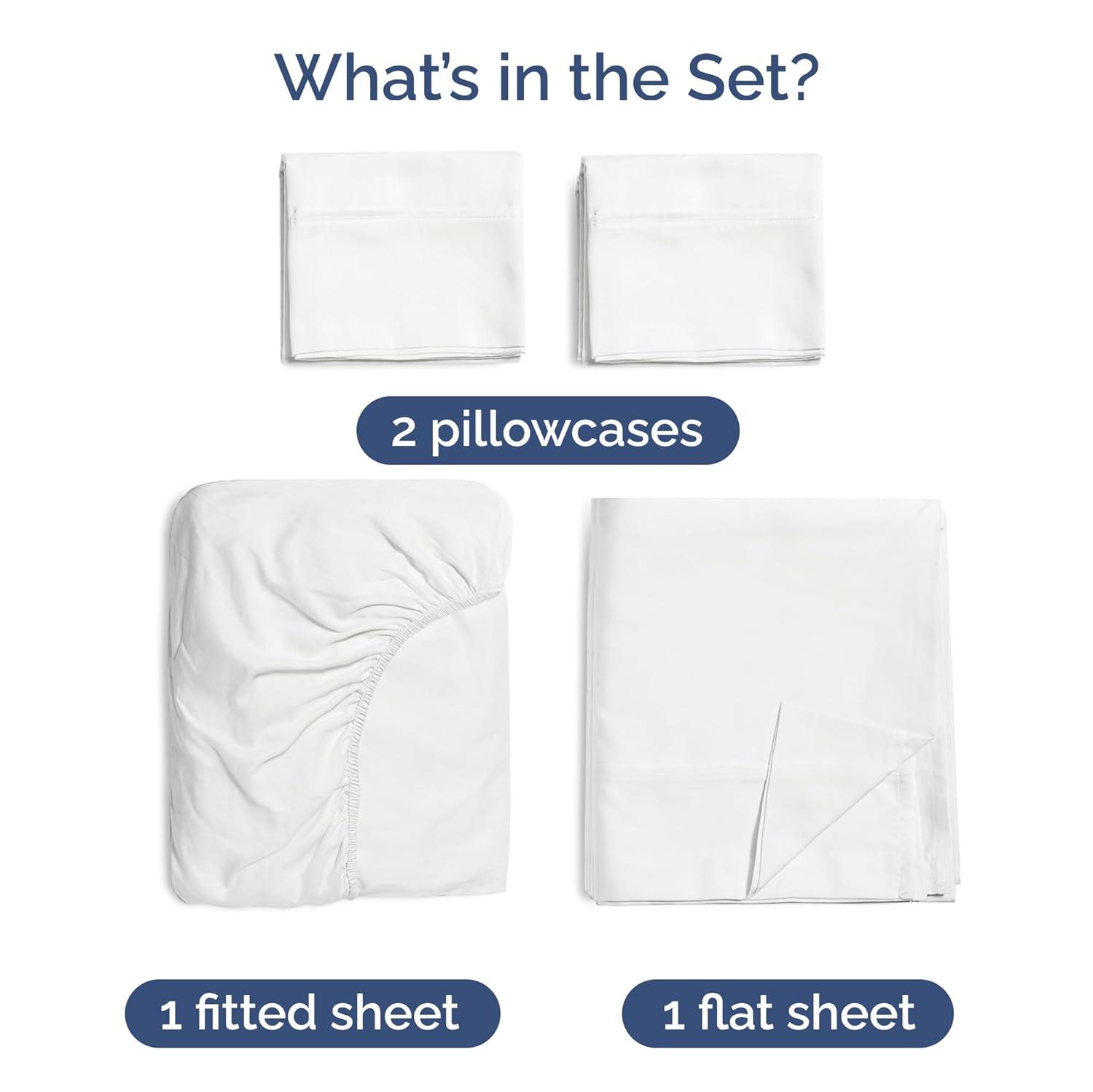 CGK Linens Premium Rayon From Bamboo 4 Piece Deep Pocket Ultra Soft & Cooling Sheet Set