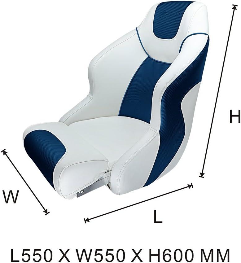 Seamander S1045 series Premier Pontoon Furniture Bucket Seat, Captain Seat, Colors White/Blue