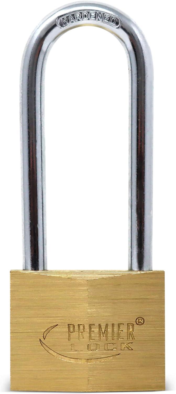 Premier Lock 1.5-Inch Polished Brass Padlock with Keys