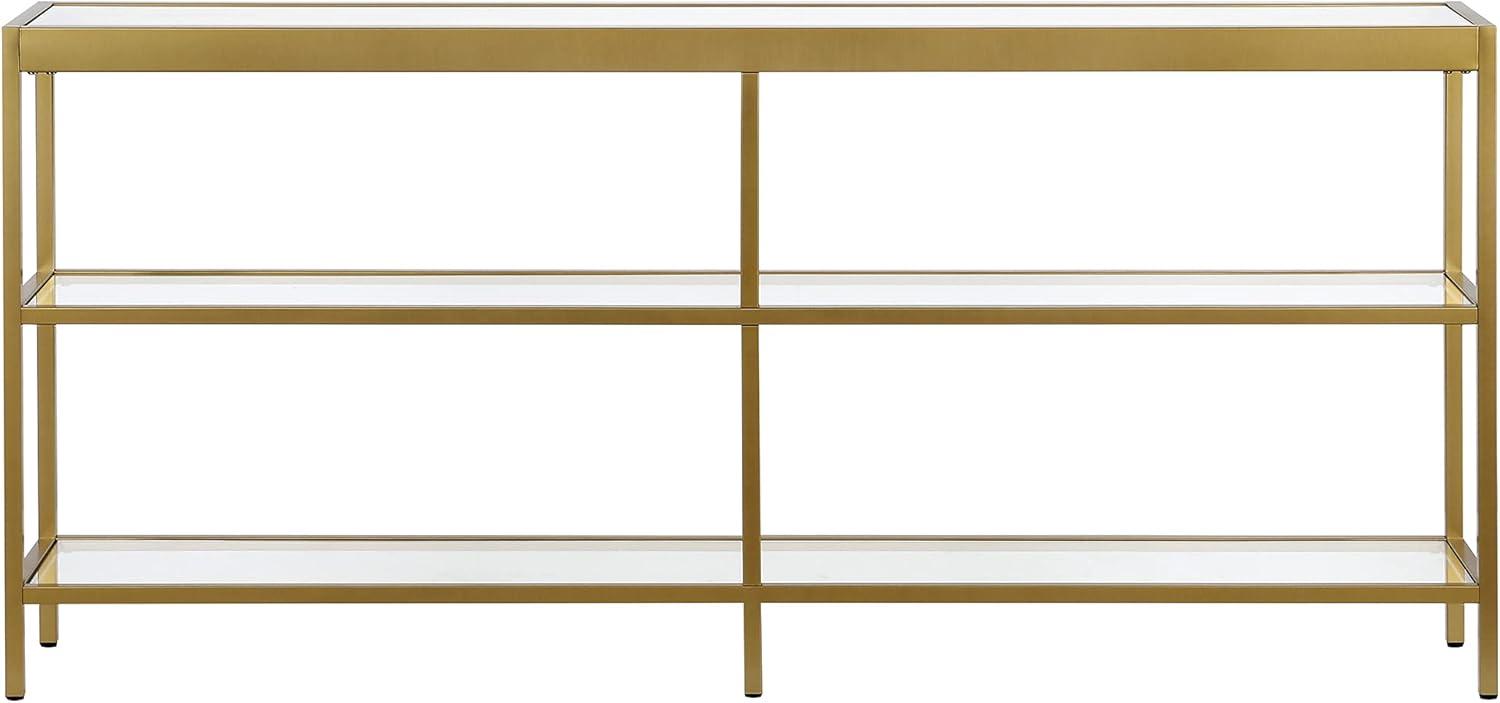 Evelyn&Zoe Alexis 64" Wide Rectangular Console Table, Brass