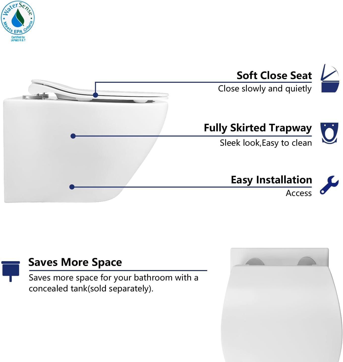 Liberty 1.6 GPF Elongated Wall Hung Toilets (Seat Included)