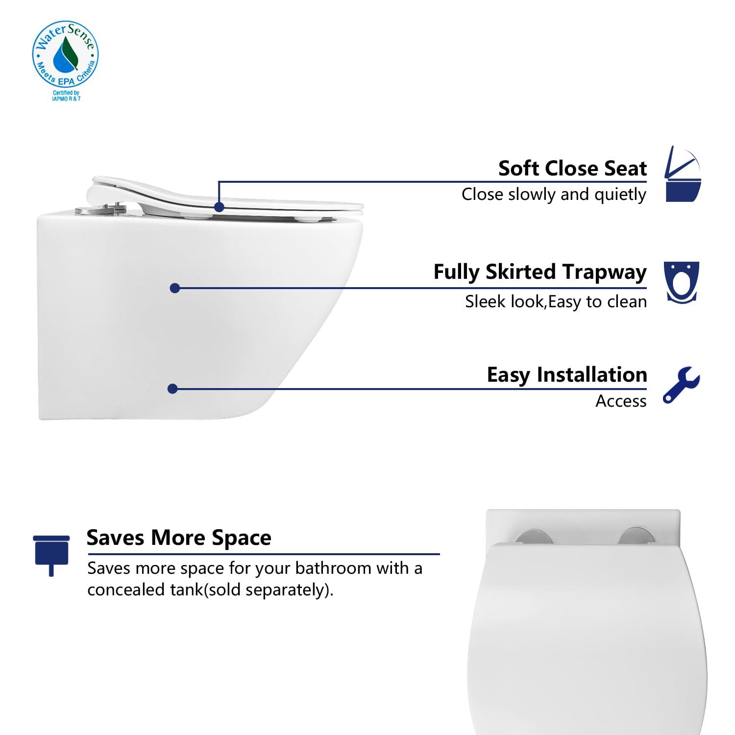 Liberty 1.6 GPF Elongated Wall Hung Toilets (Seat Included)