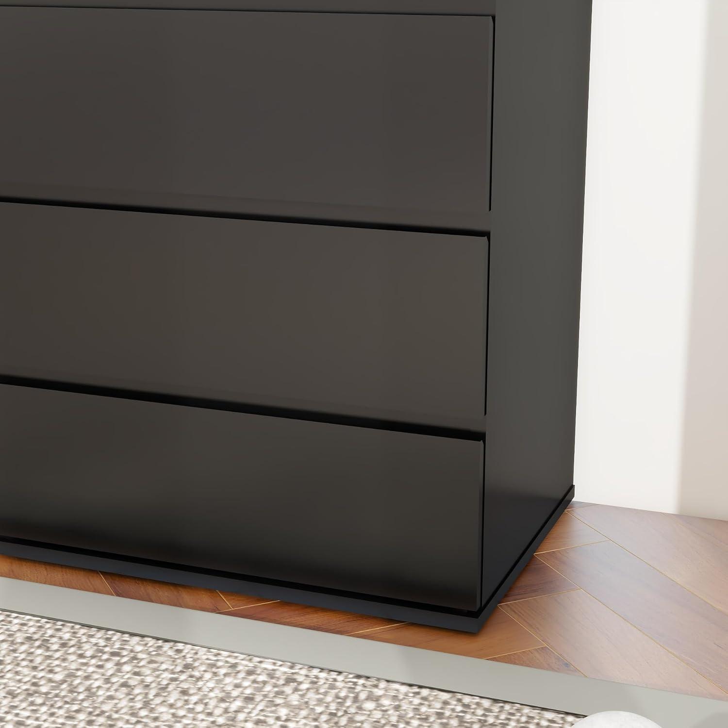 Cómoda Blanca de 5 Cajones para Dormitorio, Cómoda Moderna, Cómoda de Almacenamiento de Madera con Cajones Profundos para la Entrada Del Pasillo de la Sala de Estar,