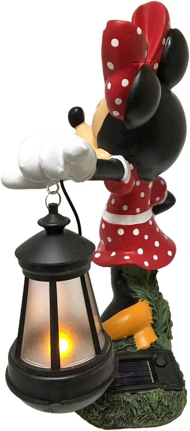Back Yard Glory BACKYARD GLORY Disney Minnie Mouse Solar LED Lighted Lantern Everyday Outdoor Garden Statue, 12 inches Tall, Officially Licensed Disney Product