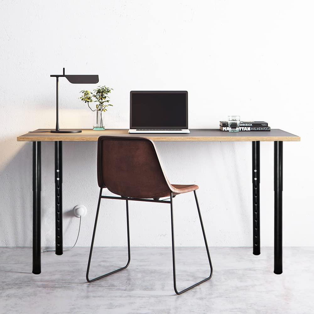 QLLY Adjustable Metal Table Leg, 24-40 inch, 60-100cm, Home Office DIY Desk Leg, Furniture Leg Set (4, Black)