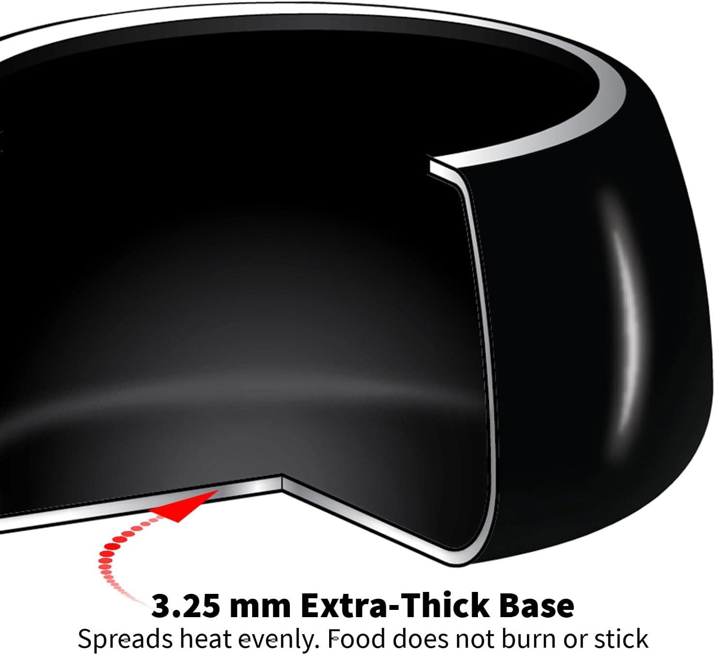 Hawkins 3L Hard Anodized Pressure Cooker: Aluminum, Locking Lid, Cool Touch Handle, Hand Wash, Black