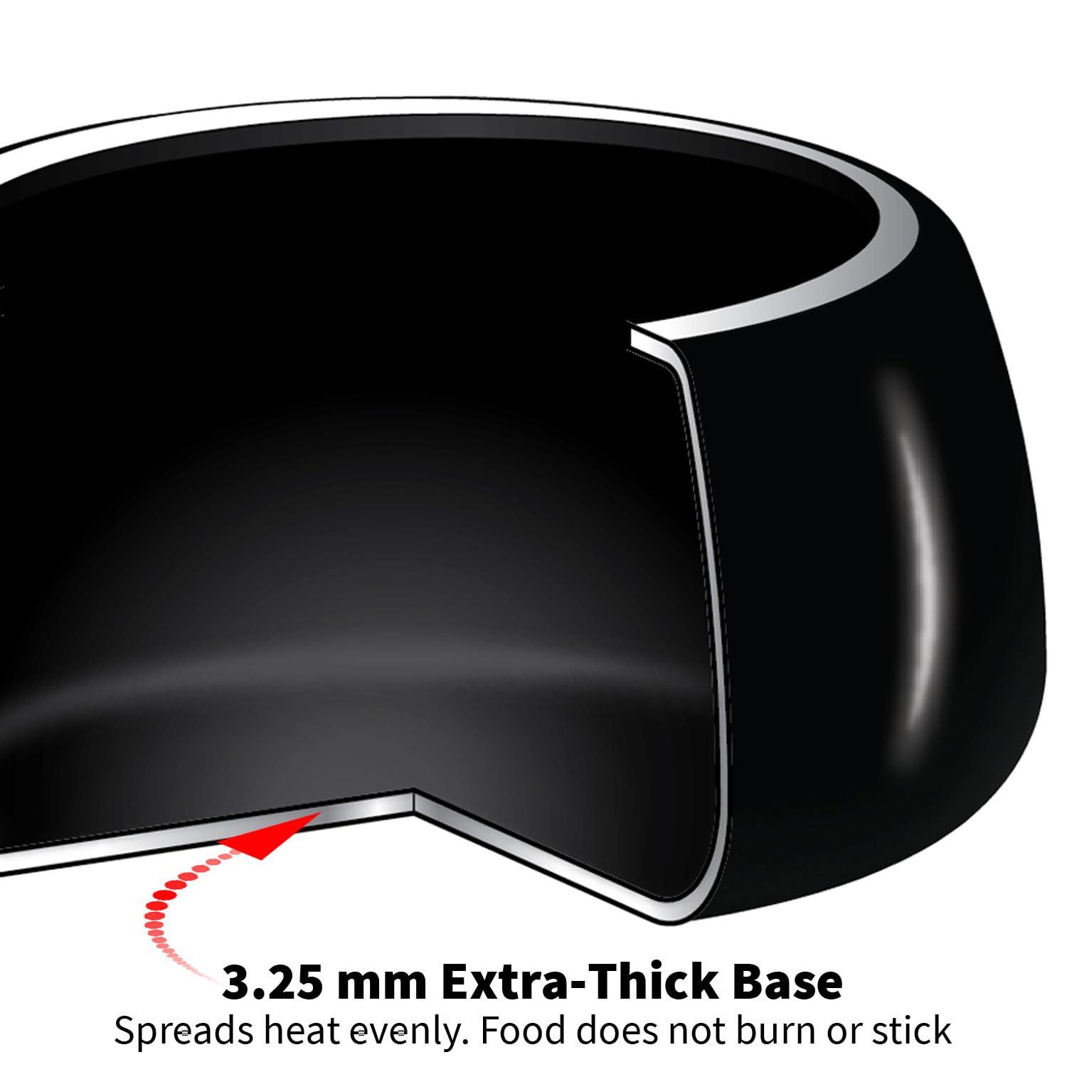 Hawkins 3L Hard Anodized Pressure Cooker: Aluminum, Locking Lid, Cool Touch Handle, Hand Wash, Black