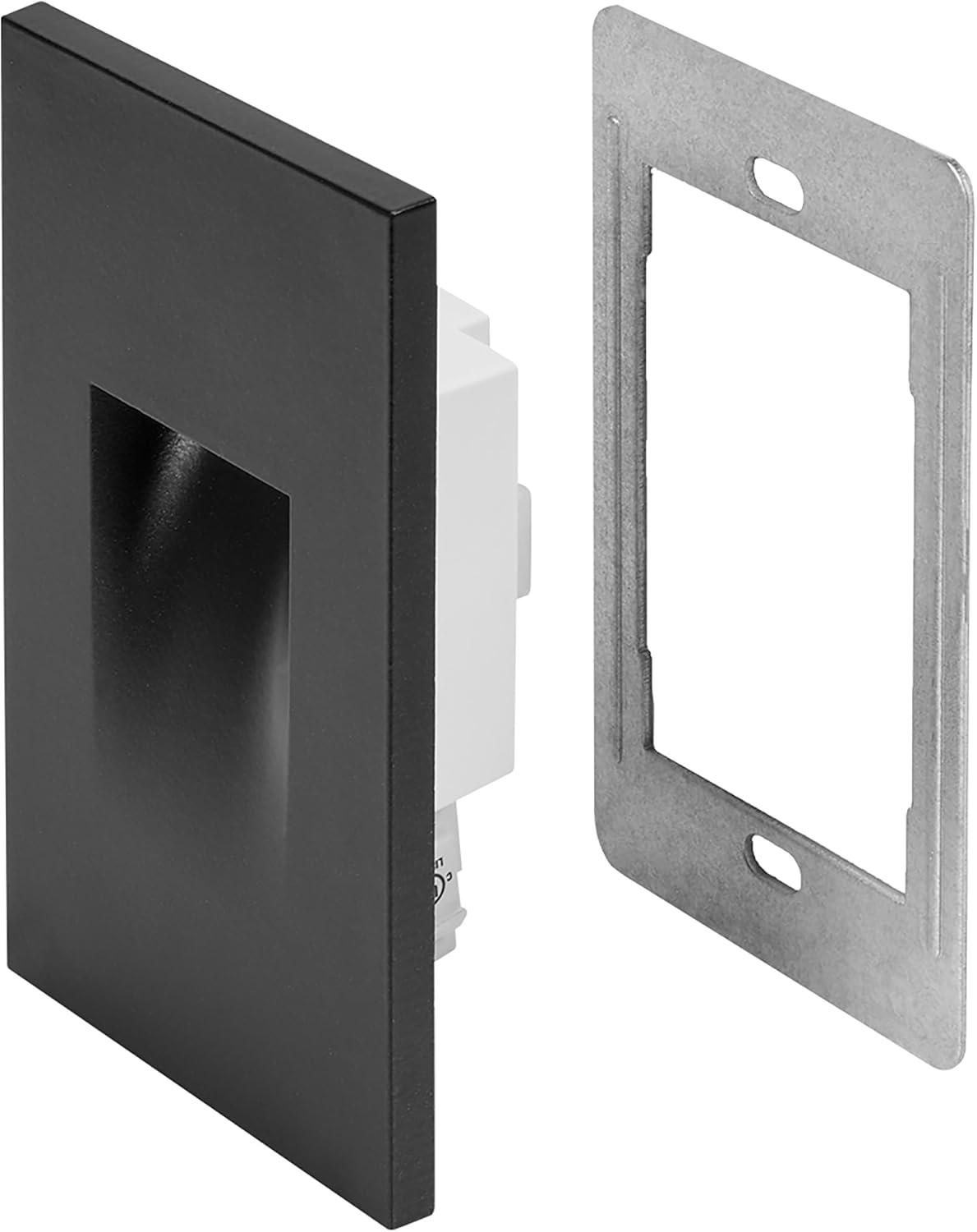 Vertical LED Step Light, Indoor/Outdoor Stair Light, 3 CCT Color Selectable 3000K/4000K/5000K, Black (2-Pack)