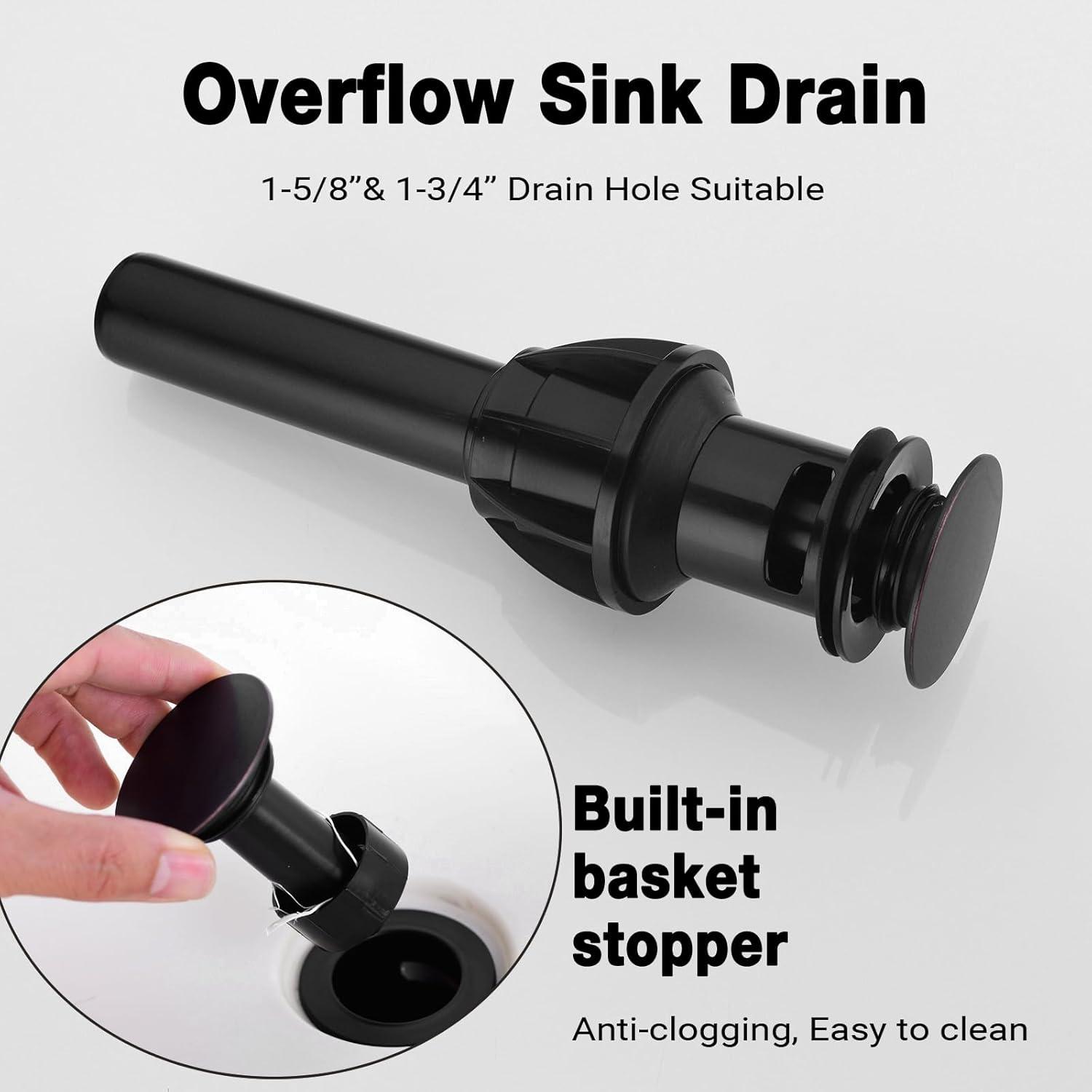 Oil Rubbed Bronze 8-Inch Widespread Double Handle Bathroom Faucet