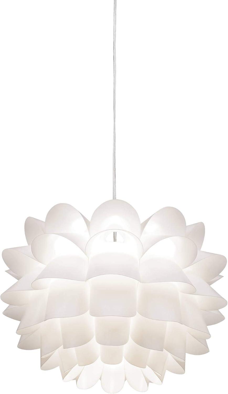 Possini Euro Design White Flower Pendant 19 1/2" Wide Modern Blooming Curved Petals for Dining Room Living House Home Foyer Kitchen Island Entryway
