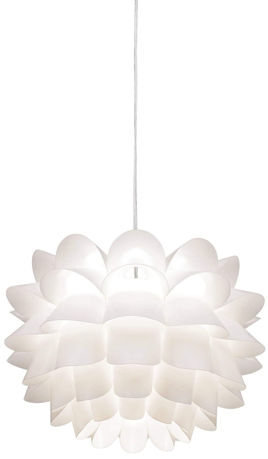 Possini Euro Design White Flower Pendant 19 1/2" Wide Modern Blooming Curved Petals for Dining Room Living House Home Foyer Kitchen Island Entryway