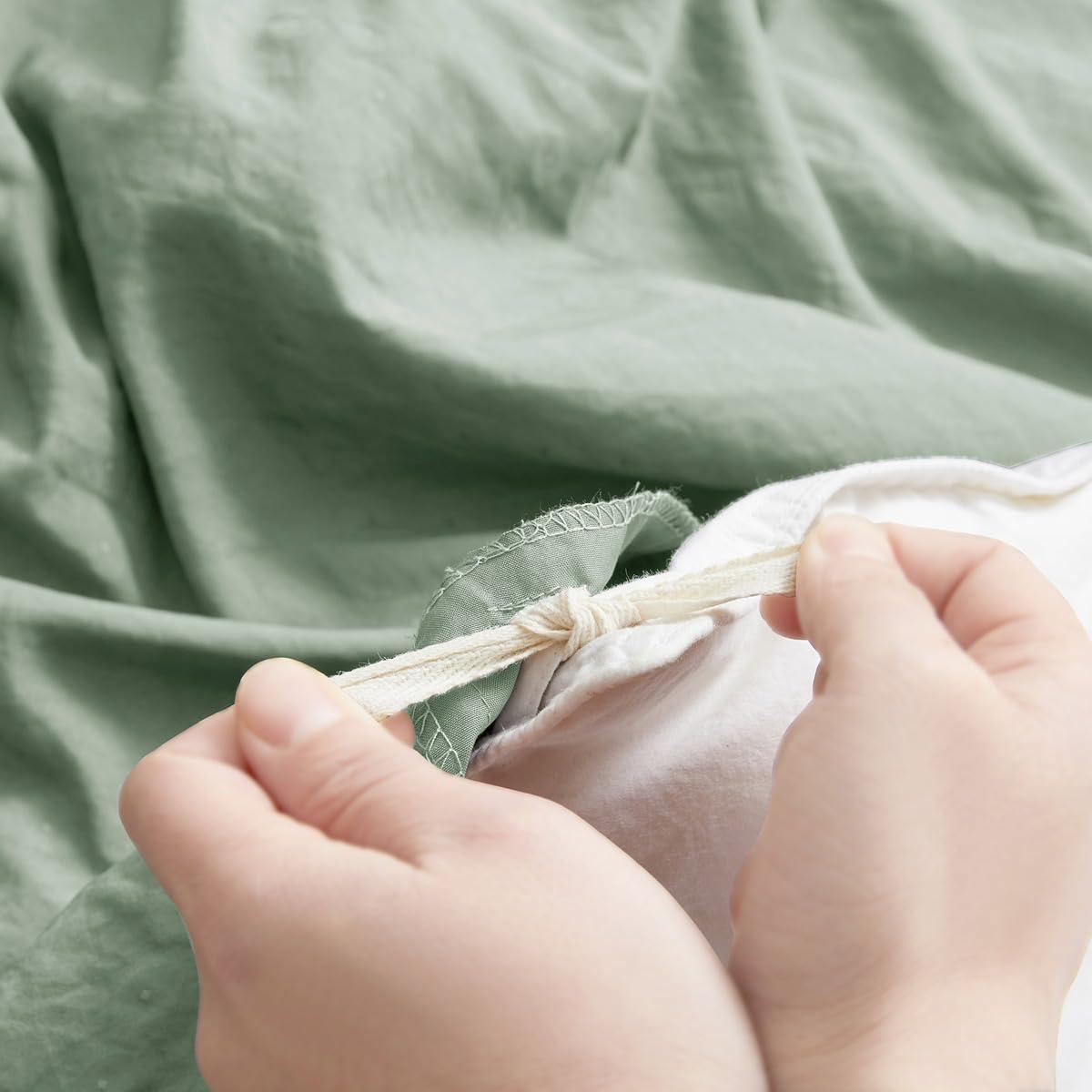 Boho Bedding King Duvet Cover Set - 3 Piece Tufted Double Brushed Boho Duvet Cover with Zipper Closure, 104x90 Inches and 2 Pillow Shams