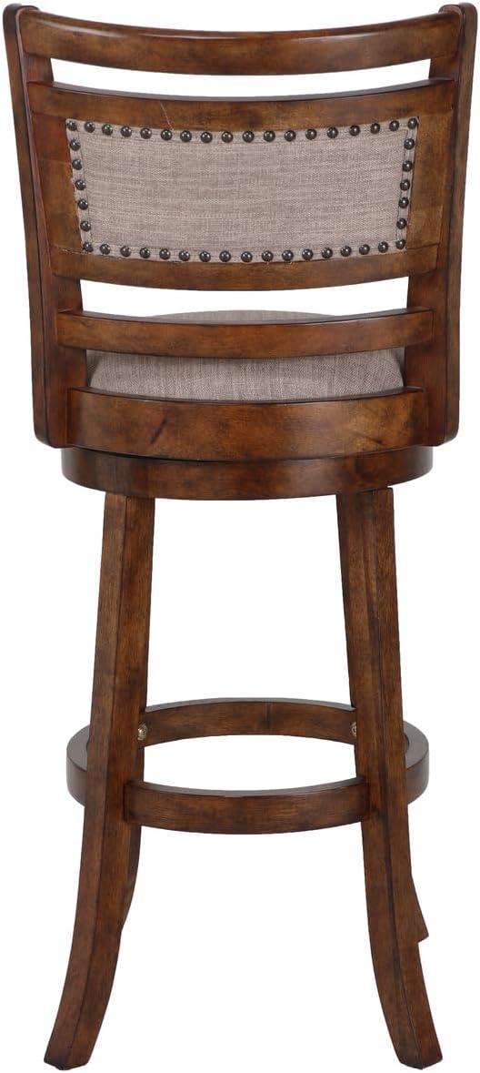 New Classic Furniture, Aberdeen Brown Solid Wood Swivel Bar Stool (Set of 2), Brown