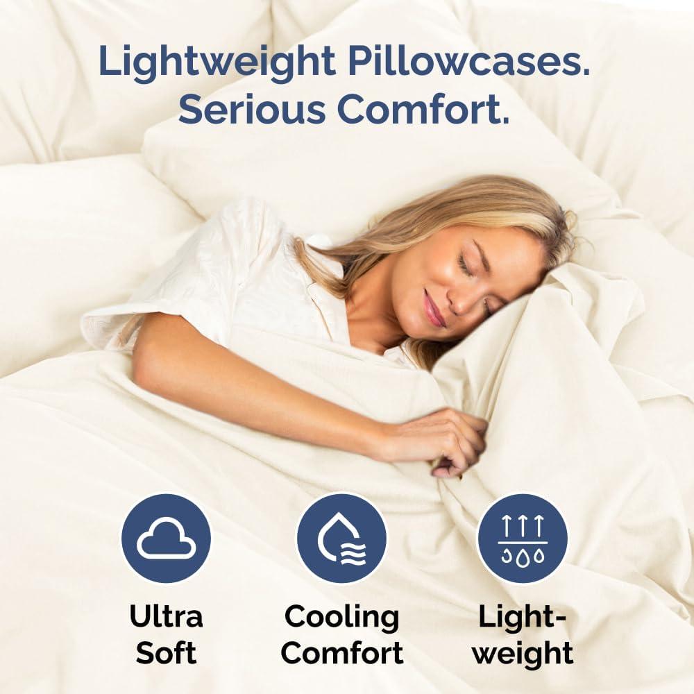 CGK Linens Soft Double Brushed Soft & Cooling Pillowcase - Set of 4