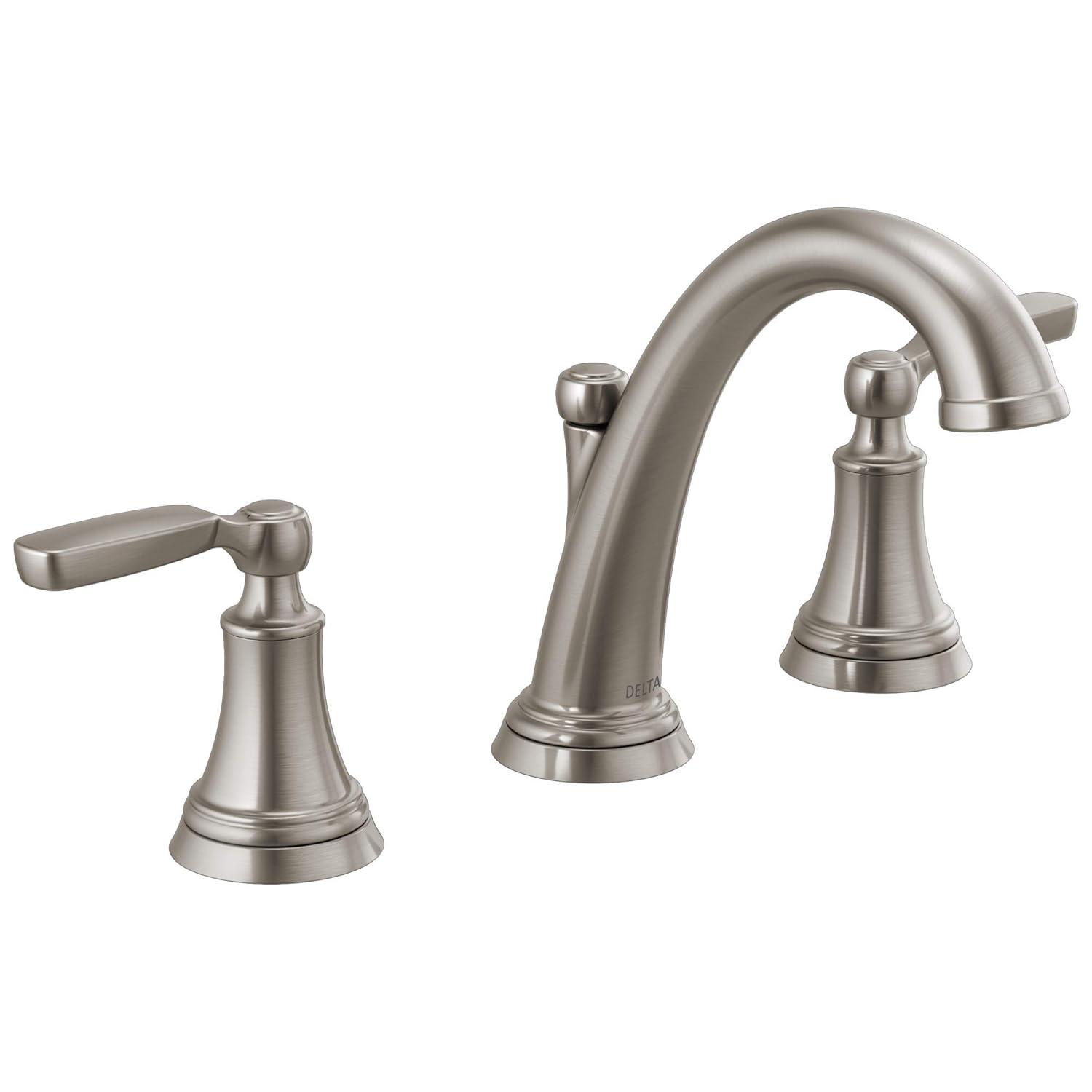 Woodhurst Widespread Bathroom Faucet 3 Hole, 2-handle Bathroom Sink Faucet with Drain Assembly