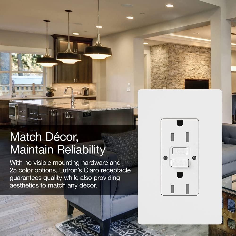 White Tamper Resistant GFCI Receptacle with Indicator Light and Wall Plate